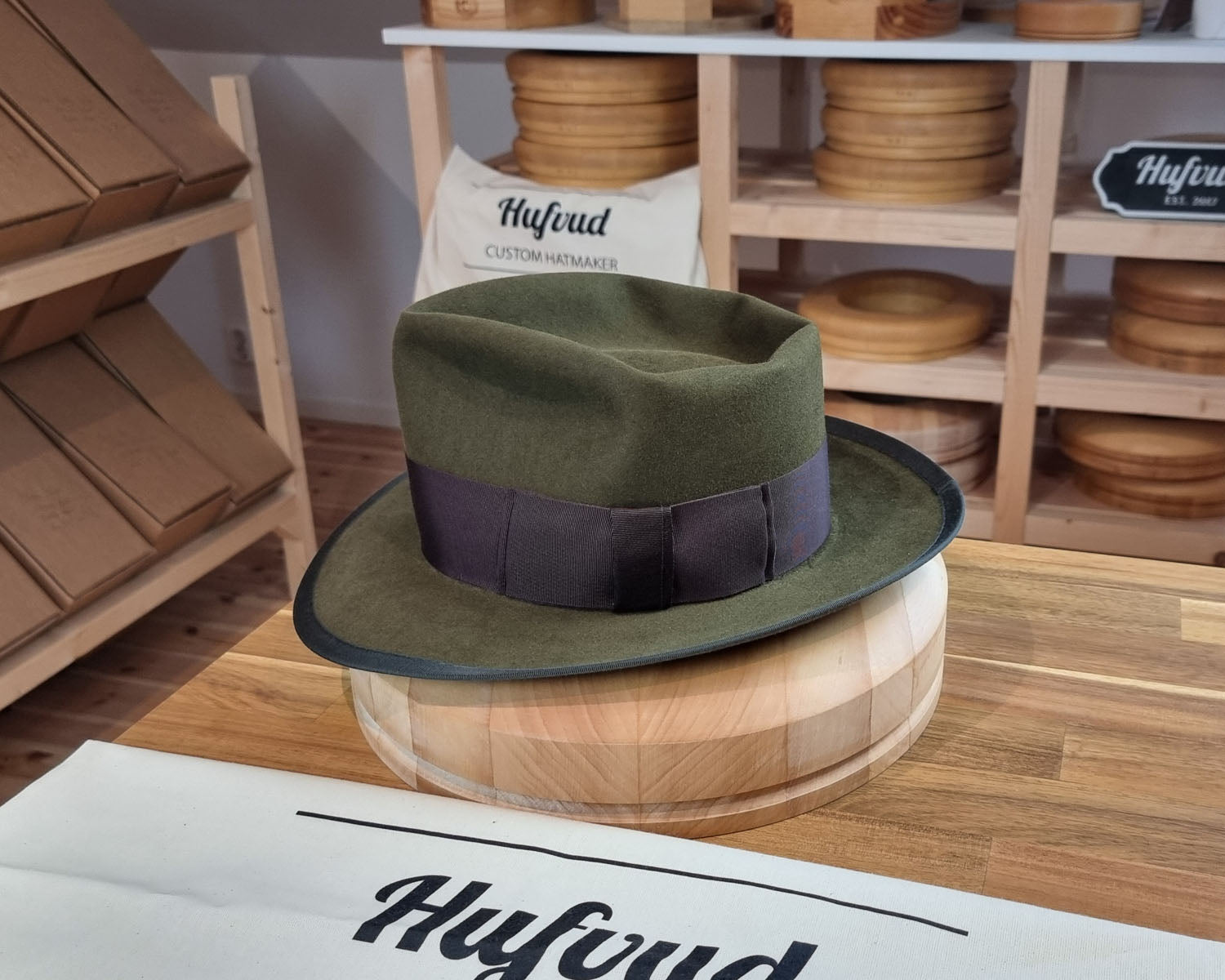 WHIPPET FEDORA | BEAVER HUNDRED | MOSS GREEN | SIZE 58, US 7 1/4