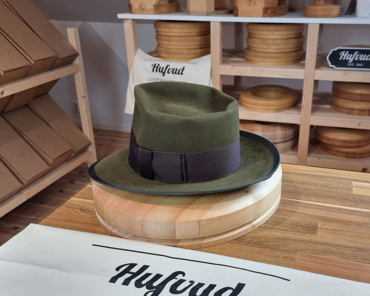 WHIPPET FEDORA | BEAVER HUNDRED | MOSS GREEN | SIZE 58, US 7 1/4