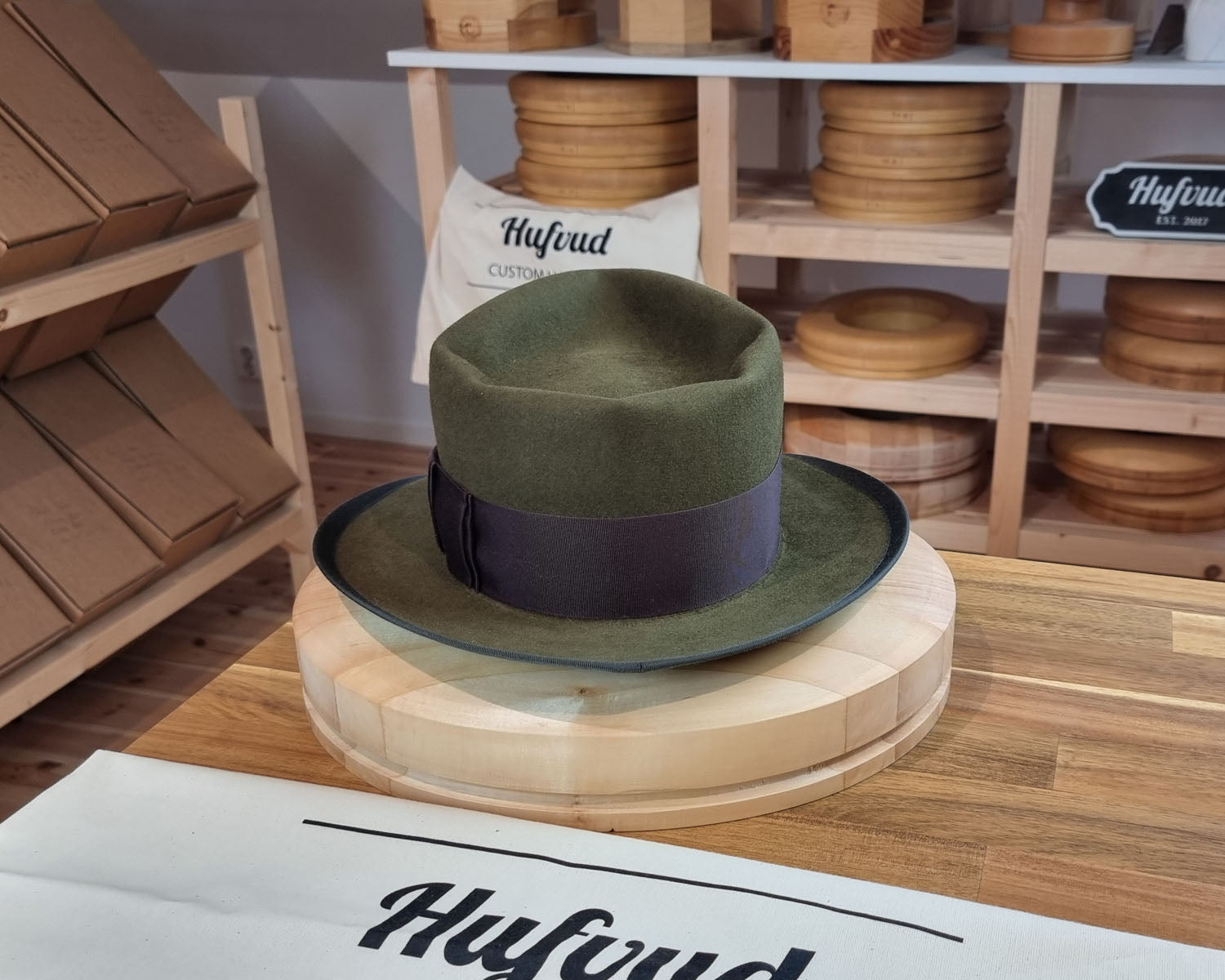 WHIPPET FEDORA | BEAVER HUNDRED | MOSS GREEN | SIZE 58, US 7 1/4
