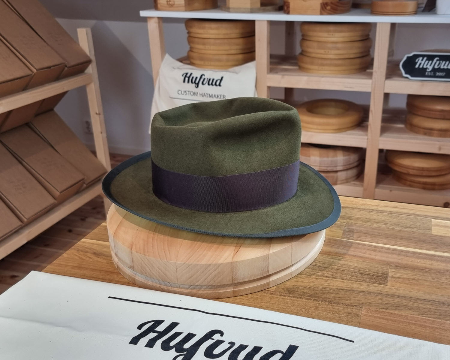 WHIPPET FEDORA | BEAVER HUNDRED | MOSS GREEN | SIZE 58, US 7 1/4