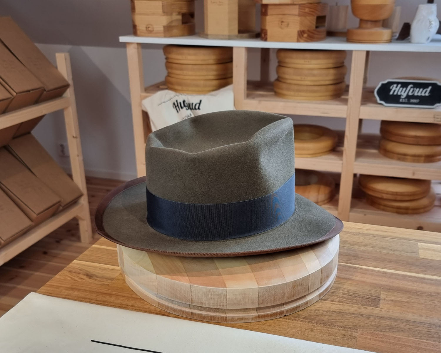 WHIPPET FEDORA | BEAVER FIFTY | OLIVE GREEN COLOR | SIZE 62, US 7 3/4