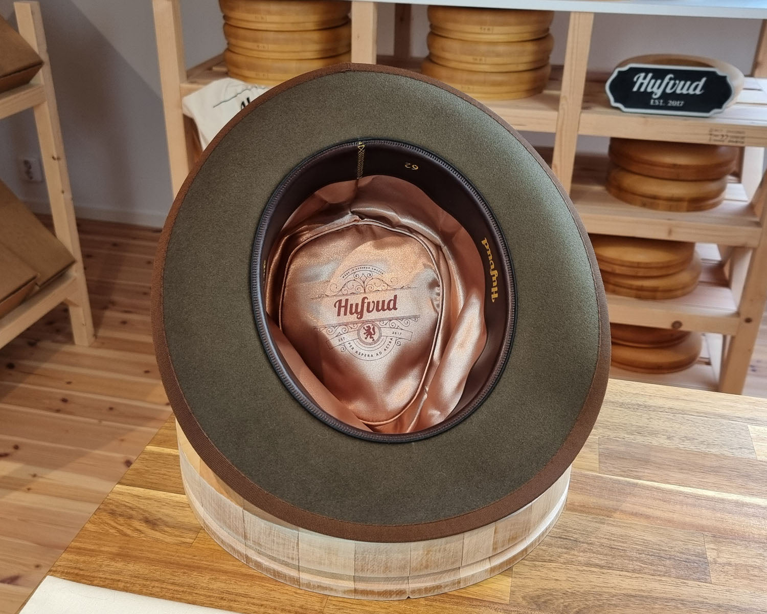 WHIPPET FEDORA | BEAVER FIFTY | OLIVE GREEN COLOR | SIZE 62, US 7 3/4