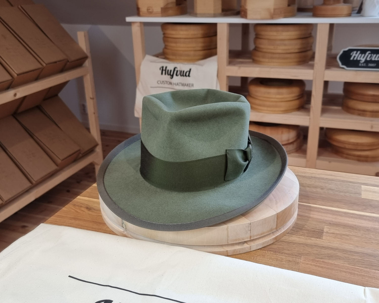 WHIPPET FEDORA | BEAVER FIFTY | SAGE GREEN COLOR | SIZE 60, US 7 1/2
