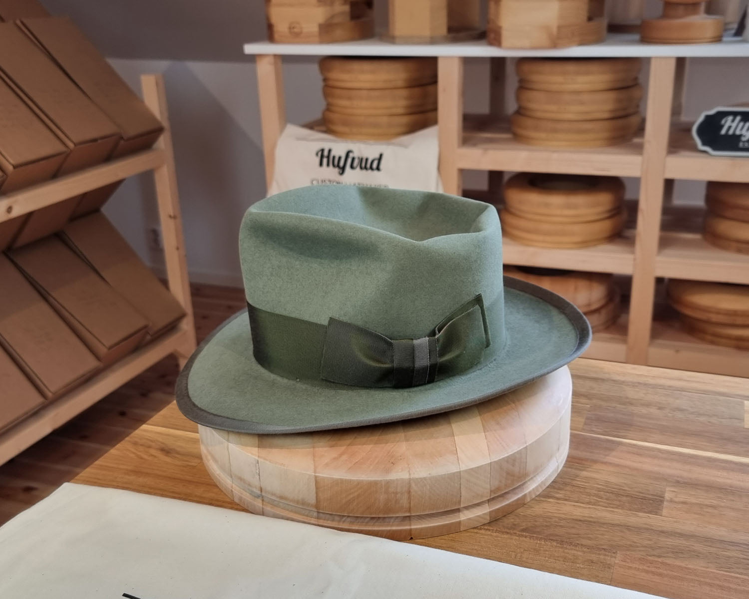 WHIPPET FEDORA | BEAVER FIFTY | SAGE GREEN COLOR | SIZE 60, US 7 1/2
