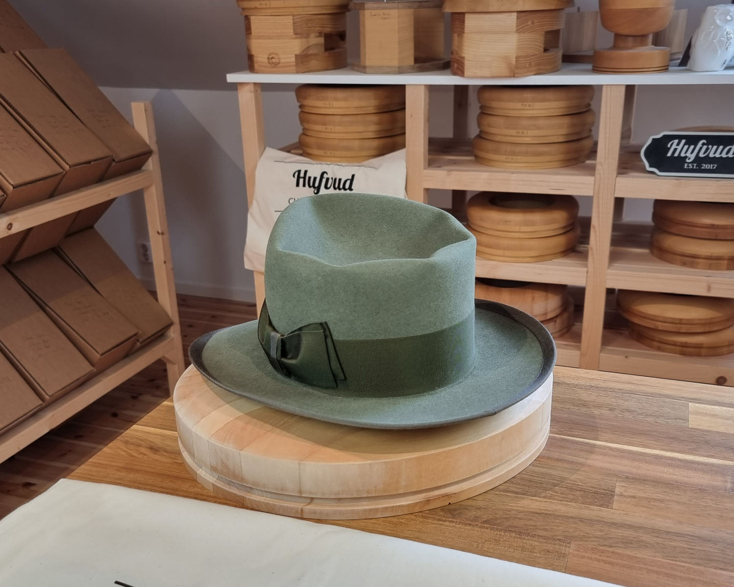 WHIPPET FEDORA | BEAVER FIFTY | SAGE GREEN COLOR | SIZE 60, US 7 1/2