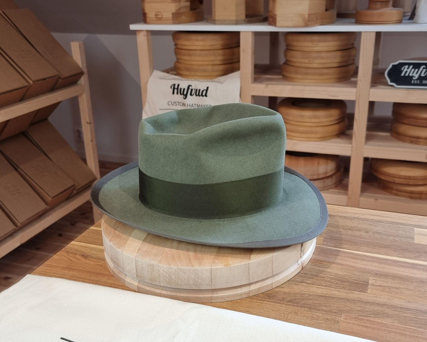 WHIPPET FEDORA | BEAVER FIFTY | SAGE GREEN COLOR | SIZE 60, US 7 1/2
