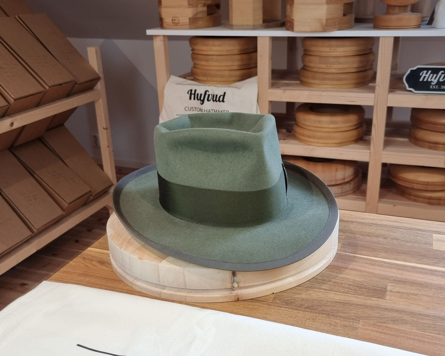 WHIPPET FEDORA | BEAVER FIFTY | SAGE GREEN COLOR | SIZE 60, US 7 1/2