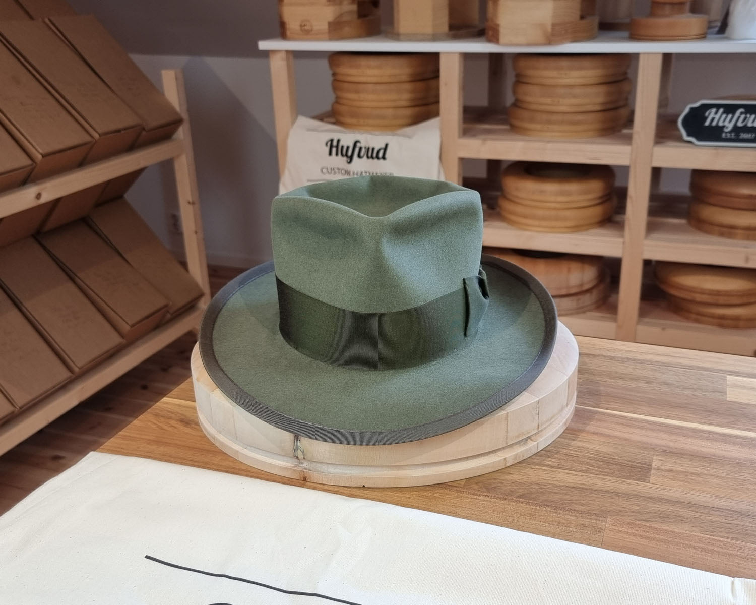 WHIPPET FEDORA | BEAVER FIFTY | SAGE GREEN COLOR | SIZE 60, US 7 1/2