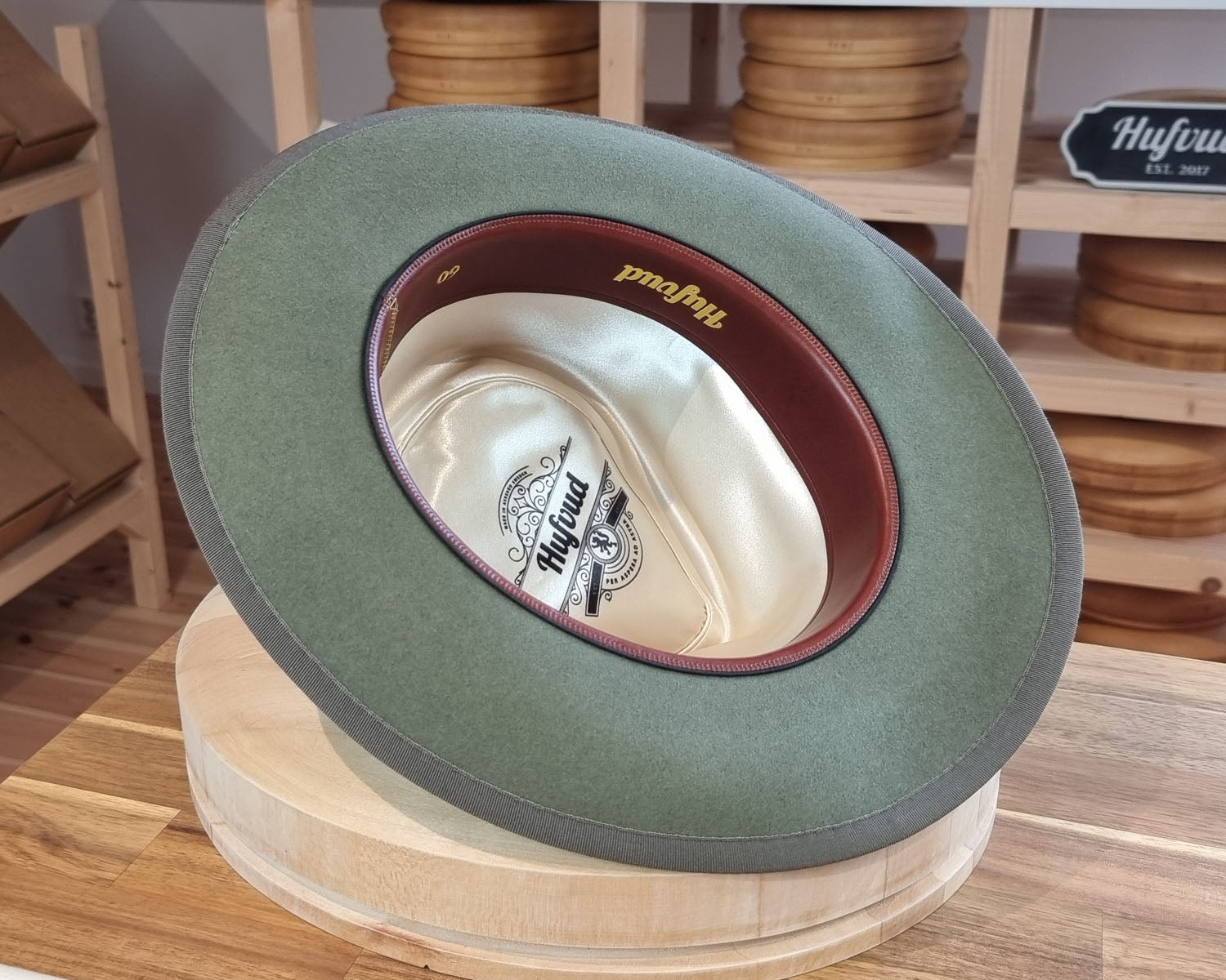 WHIPPET FEDORA | BEAVER FIFTY | SAGE GREEN COLOR | SIZE 60, US 7 1/2
