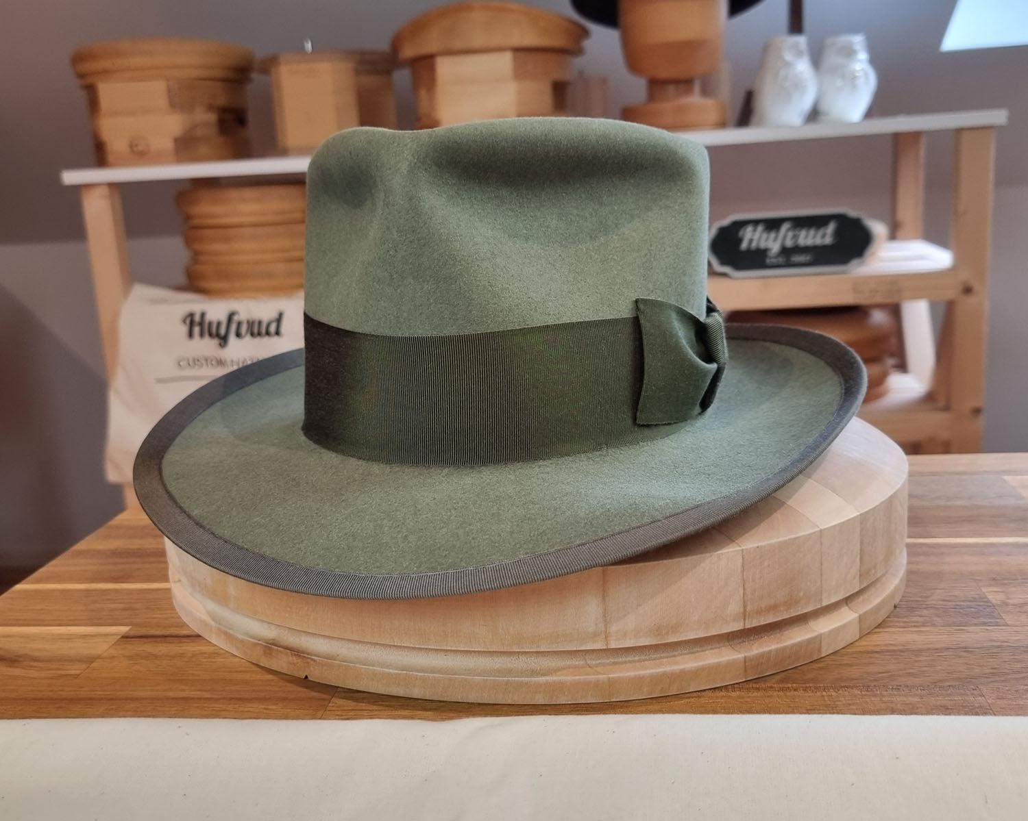 WHIPPET FEDORA | BEAVER FIFTY | SAGE GREEN COLOR | SIZE 60, US 7 1/2