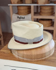 BOGART FEDORA | HAND WOVEN ECUADORIAN STRAW | NATURAL COLOR | CUENCA GRADE TWELVE | SIZE 58, US 7 1/4
