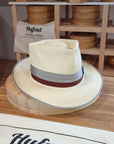 BOGART FEDORA | HAND WOVEN ECUADORIAN STRAW | NATURAL COLOR | CUENCA GRADE TWELVE | SIZE 58, US 7 1/4