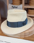 BOGART FEDORA | HAND WOVEN ECUADORIAN STRAW | NATURAL COLOR | CUENCA GRADE EIGHT | SIZE 60, US 7 1/2