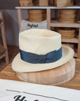 BOGART FEDORA | HAND WOVEN ECUADORIAN STRAW | NATURAL COLOR | CUENCA GRADE EIGHT | SIZE 60, US 7 1/2