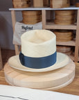 BOGART FEDORA | HAND WOVEN ECUADORIAN STRAW | NATURAL COLOR | CUENCA GRADE EIGHT | SIZE 60, US 7 1/2