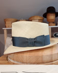BOGART FEDORA | HAND WOVEN ECUADORIAN STRAW | NATURAL COLOR | CUENCA GRADE EIGHT | SIZE 60, US 7 1/2
