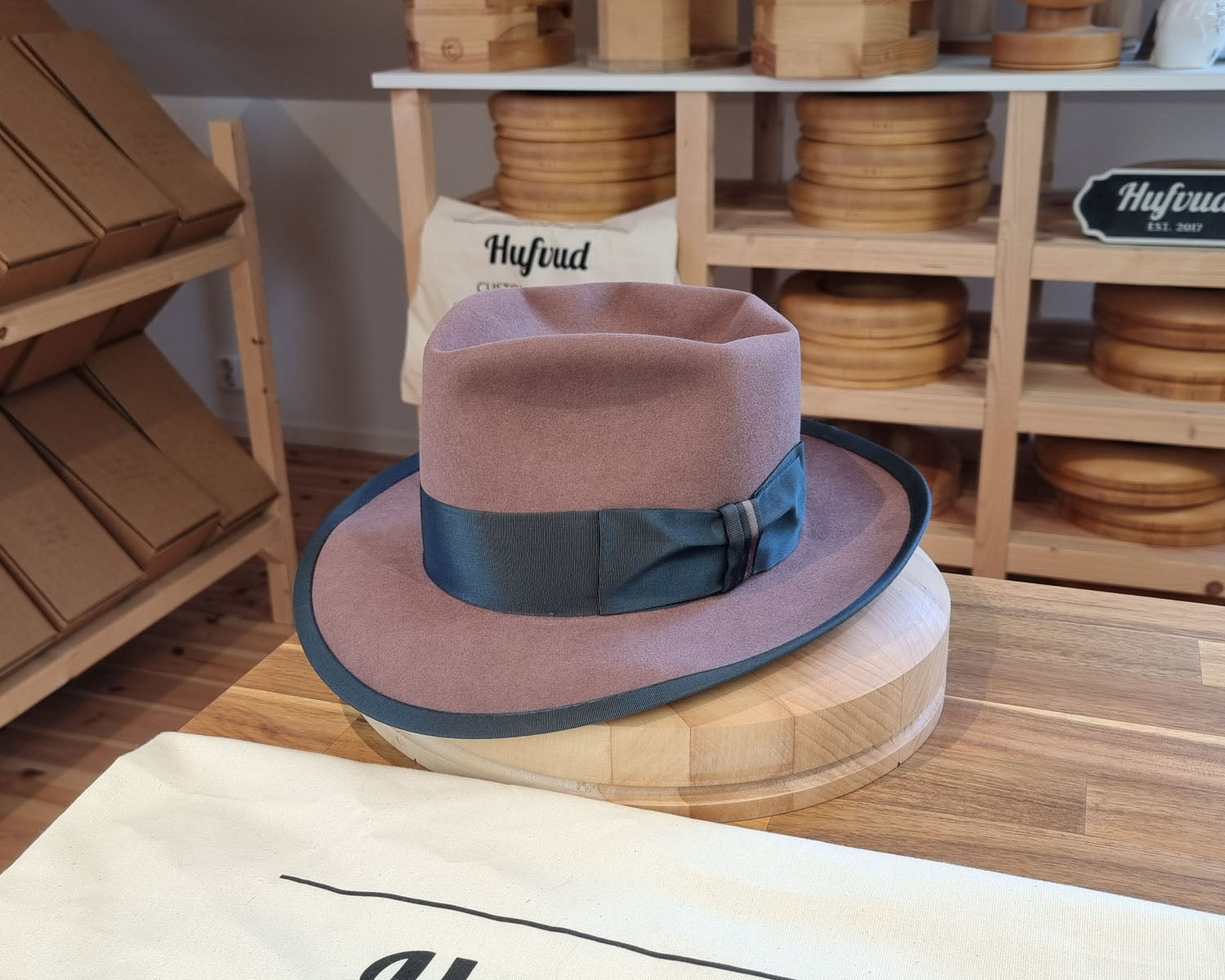 WHIPPET FEDORA | BEAVER FIFTY | DUSTY ROSE COLOR | SIZE 61, US 7 5/8