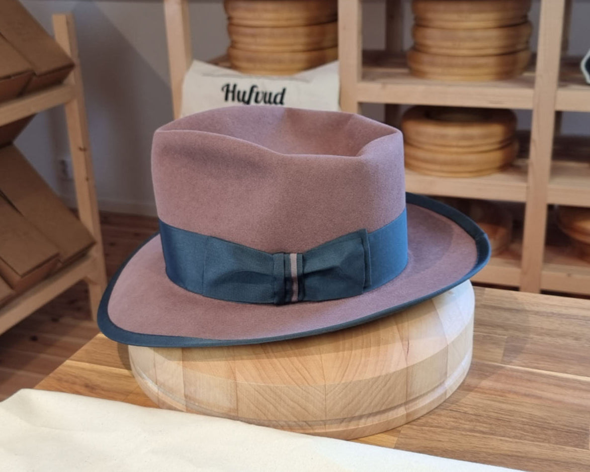 WHIPPET FEDORA | BEAVER FIFTY | DUSTY ROSE COLOR | SIZE 61, US 7 5/8