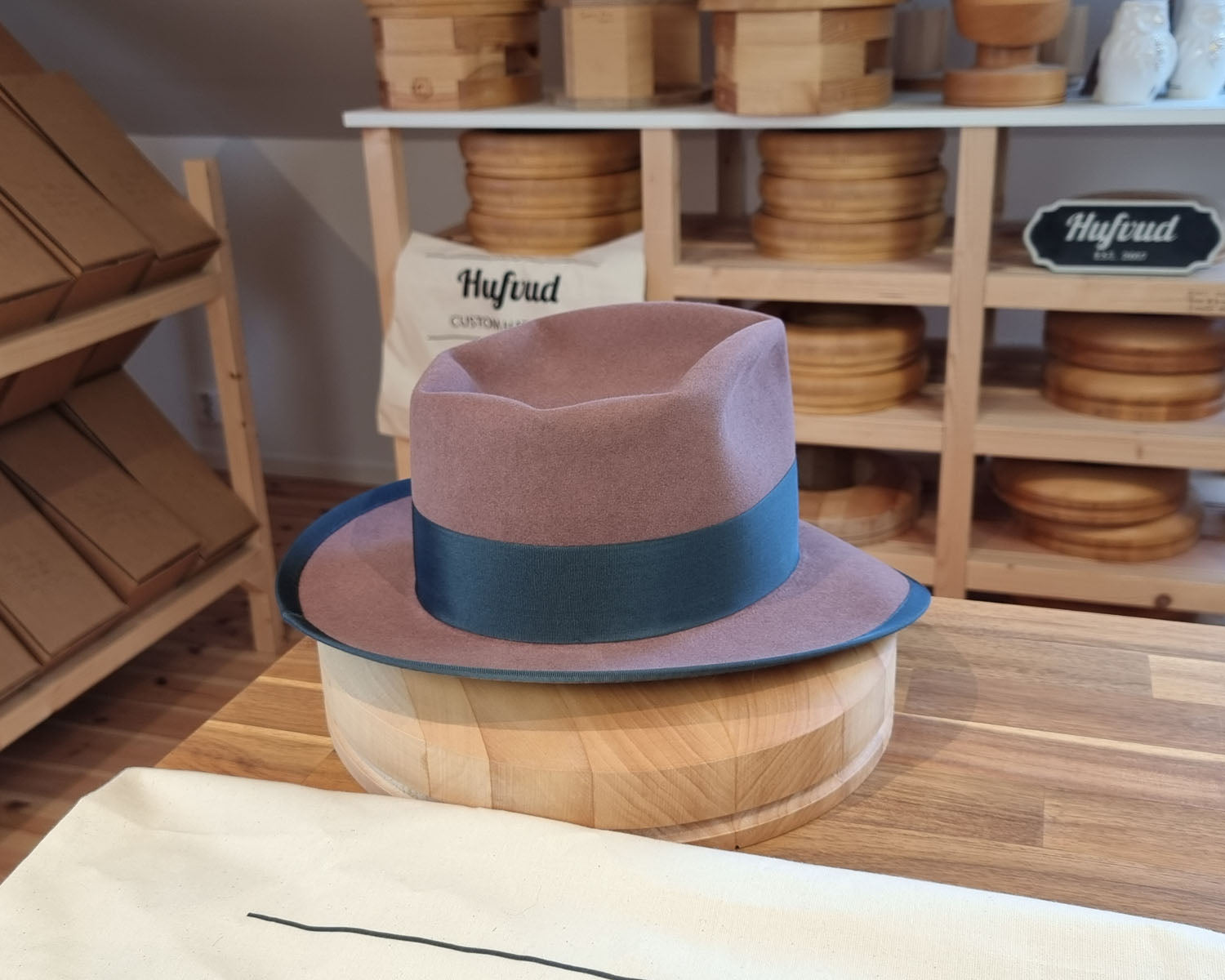 WHIPPET FEDORA | BEAVER FIFTY | DUSTY ROSE COLOR | SIZE 61, US 7 5/8