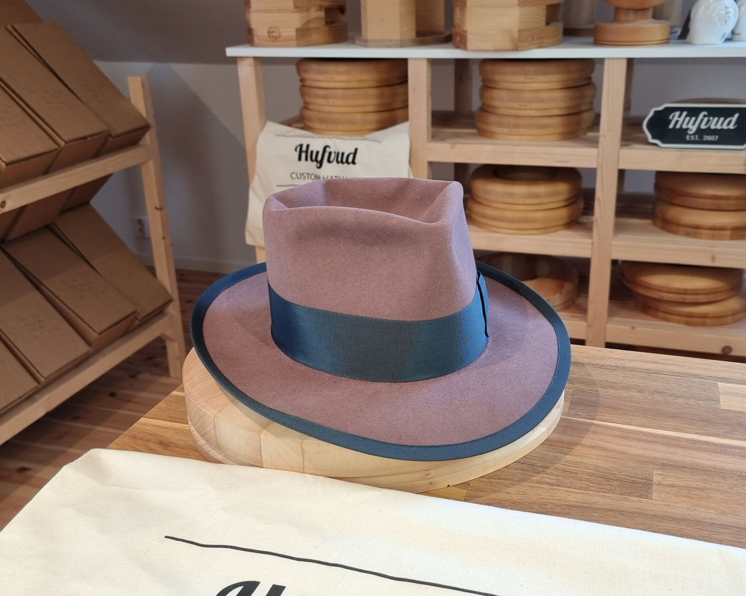 WHIPPET FEDORA | BEAVER FIFTY | DUSTY ROSE COLOR | SIZE 61, US 7 5/8