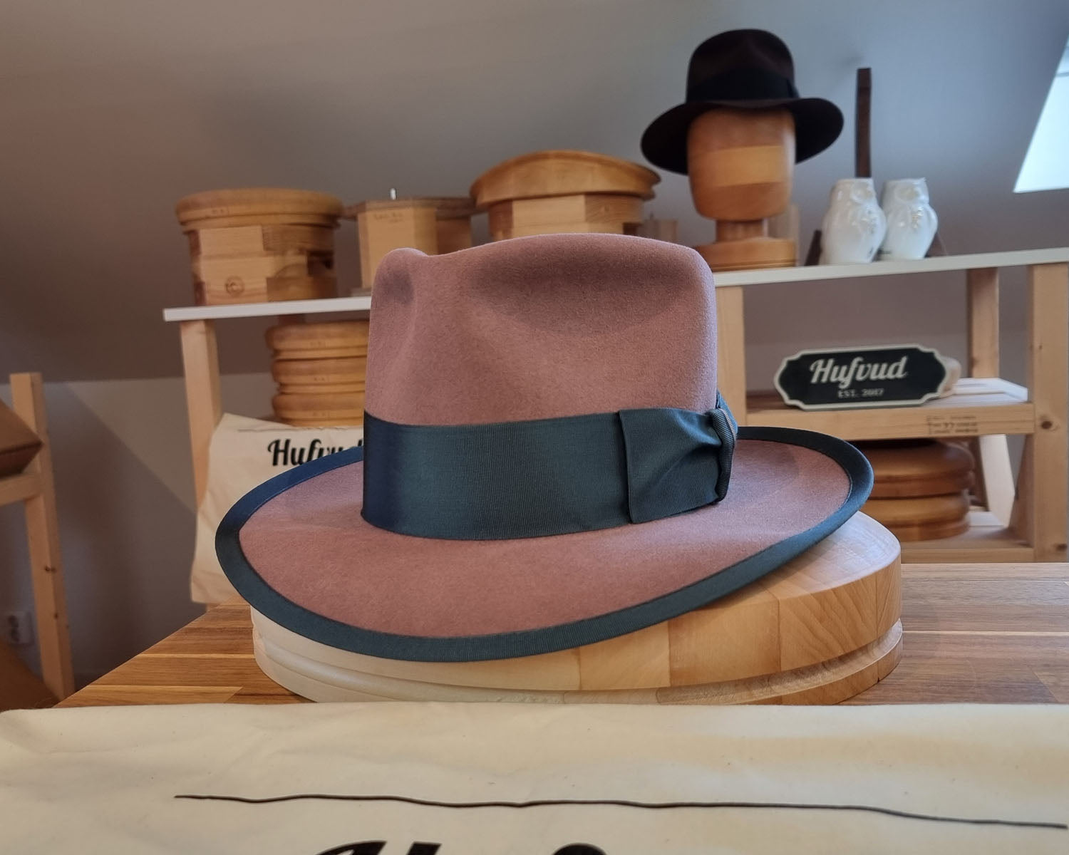 WHIPPET FEDORA | BEAVER FIFTY | DUSTY ROSE COLOR | SIZE 61, US 7 5/8