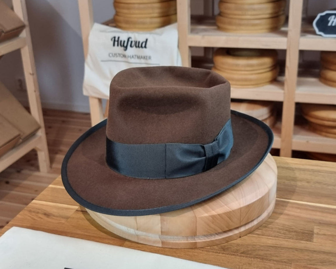 WHIPPET FEDORA | RABBIT & HARE DELUXE BLEND | SABLE BROWN COLOR | SIZE 60, US 7 1/2
