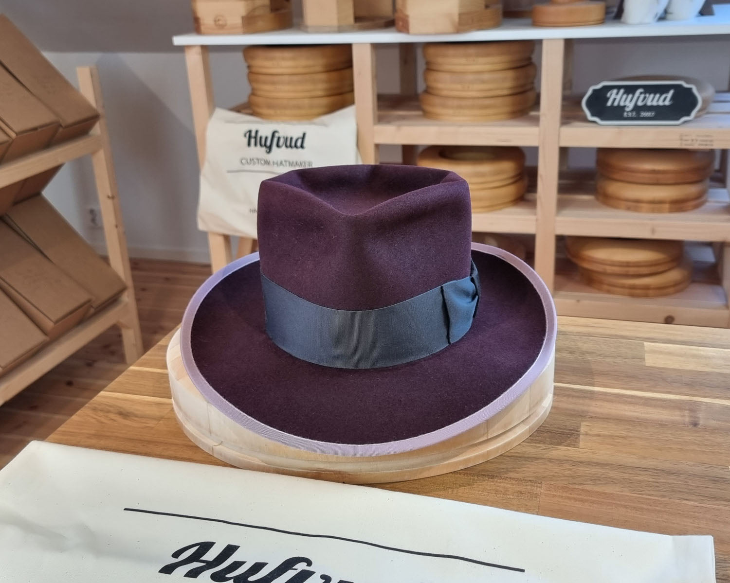 WHIPPET FEDORA | RABBIT & HARE DELUXE BLEND | PLUM COLOR | SIZE 62, US 7 3/4