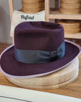 WHIPPET FEDORA | RABBIT & HARE DELUXE BLEND | PLUM COLOR | SIZE 62, US 7 3/4