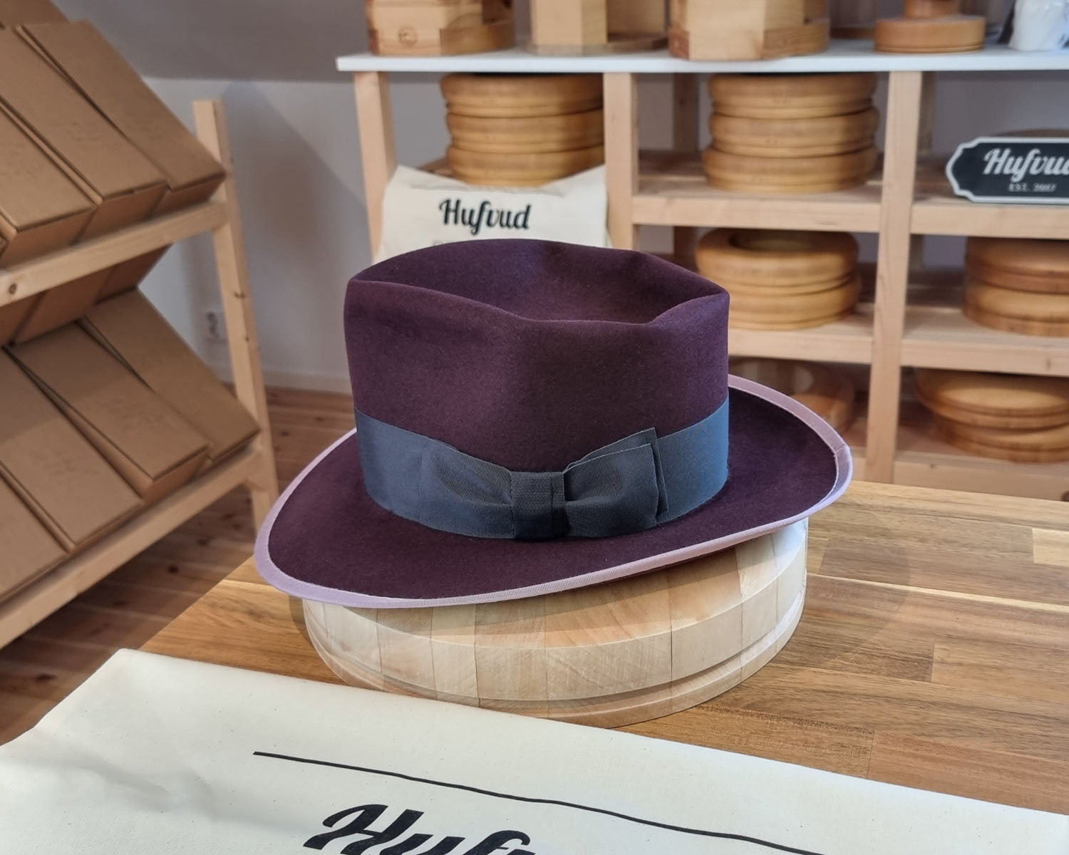 WHIPPET FEDORA | RABBIT & HARE DELUXE BLEND | PLUM COLOR | SIZE 62, US 7 3/4