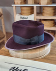 WHIPPET FEDORA | RABBIT & HARE DELUXE BLEND | PLUM COLOR | SIZE 62, US 7 3/4