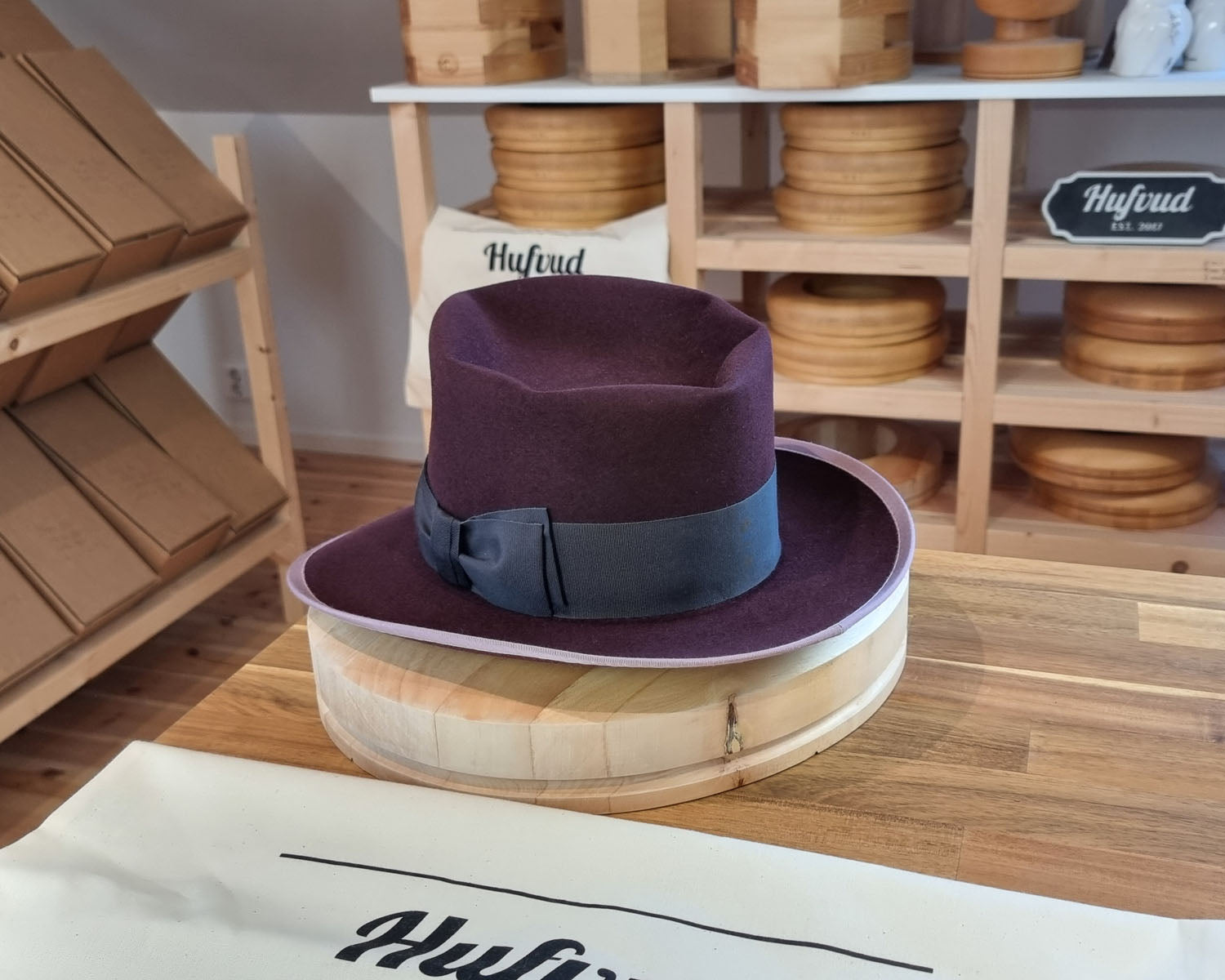 WHIPPET FEDORA | RABBIT & HARE DELUXE BLEND | PLUM COLOR | SIZE 62, US 7 3/4