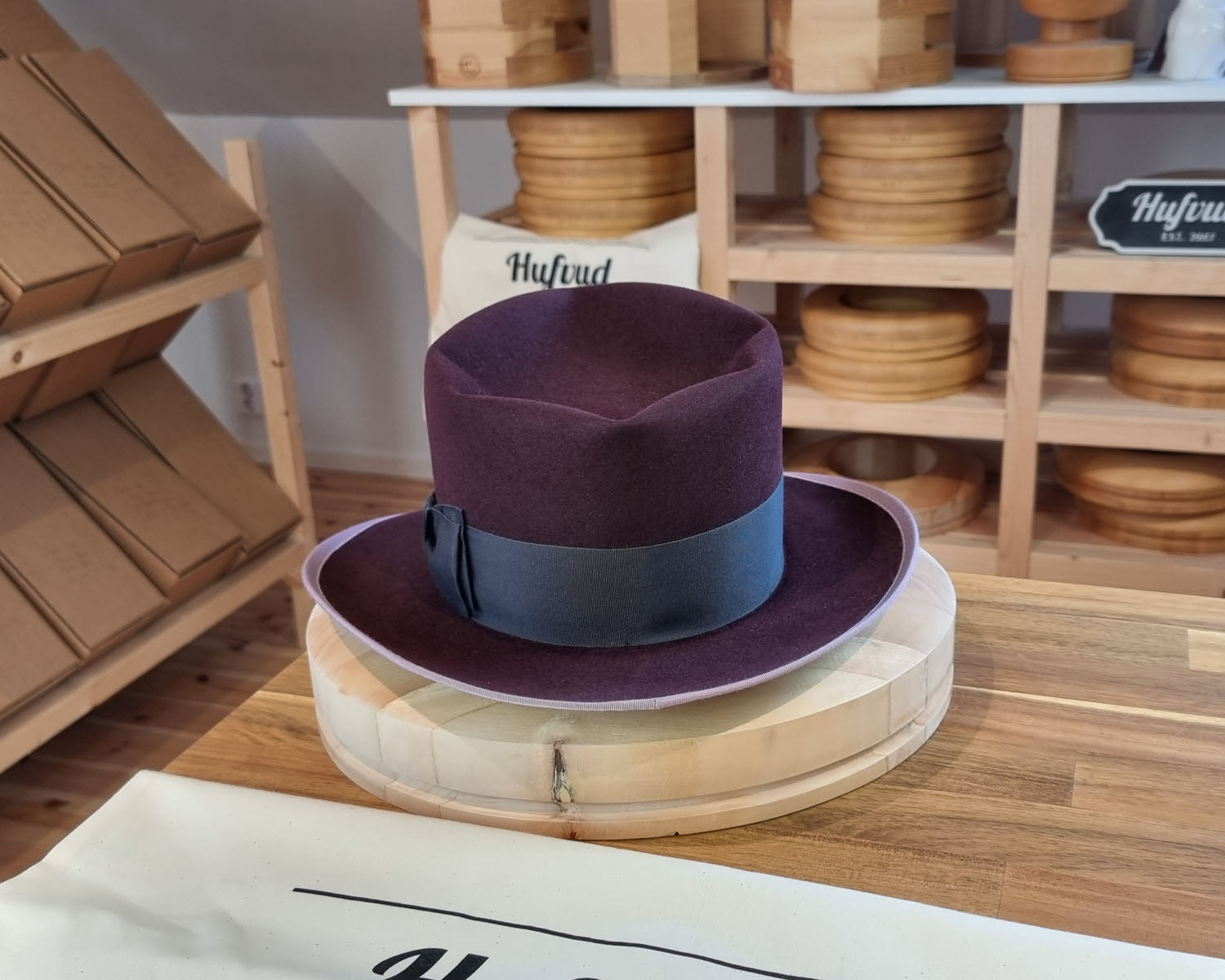 WHIPPET FEDORA | RABBIT & HARE DELUXE BLEND | PLUM COLOR | SIZE 62, US 7 3/4