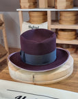 WHIPPET FEDORA | RABBIT & HARE DELUXE BLEND | PLUM COLOR | SIZE 62, US 7 3/4