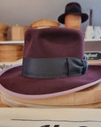 WHIPPET FEDORA | RABBIT & HARE DELUXE BLEND | PLUM COLOR | SIZE 62, US 7 3/4