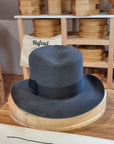 LEIFUR Adventure FEDORA | BEAVER TWENTY | CHARCOAL COLOR | WESTERN WEIGHT | SIZE 61, US 7 5/8