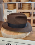 LEIFUR Lucky FEDORA | BEAVER HUNDRED | SABLE BROWN COLOR | SIZE 60, US 7 1/2