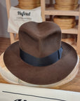 LEIFUR Lucky FEDORA | BEAVER HUNDRED | SABLE BROWN COLOR | SIZE 60, US 7 1/2
