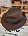 LEIFUR Lucky FEDORA | BEAVER HUNDRED | SABLE BROWN COLOR | SIZE 60, US 7 1/2