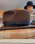 LEIFUR Lucky FEDORA | BEAVER HUNDRED | SABLE BROWN COLOR | SIZE 60, US 7 1/2