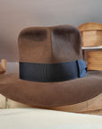 LEIFUR Lucky FEDORA | BEAVER HUNDRED | SABLE BROWN COLOR | SIZE 58, US 7 1/4