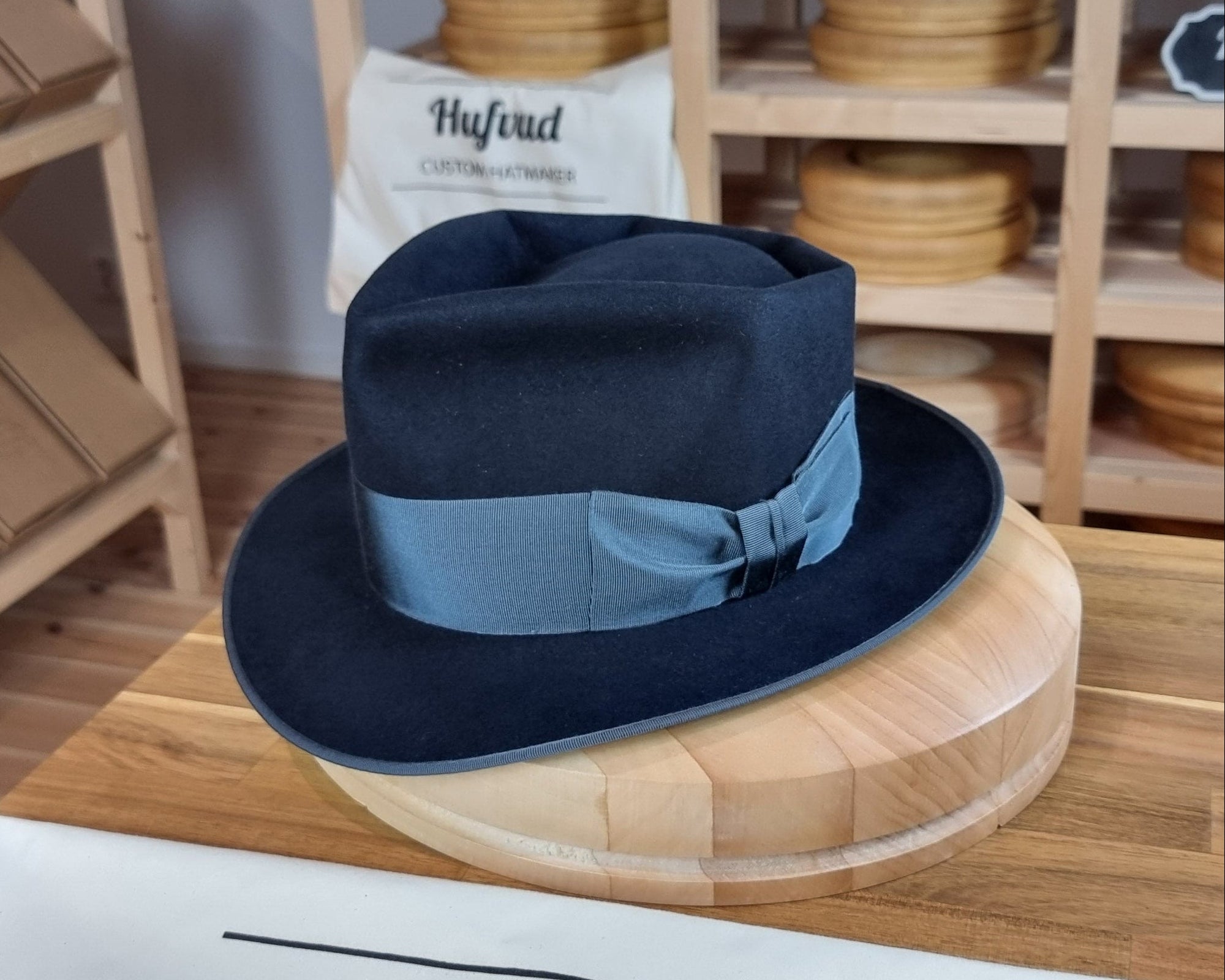 BOGART FEDORA | BEAVER HUNDRED | DARK NAVY BLUE COLOR | SIZE 59, US 7 3/8