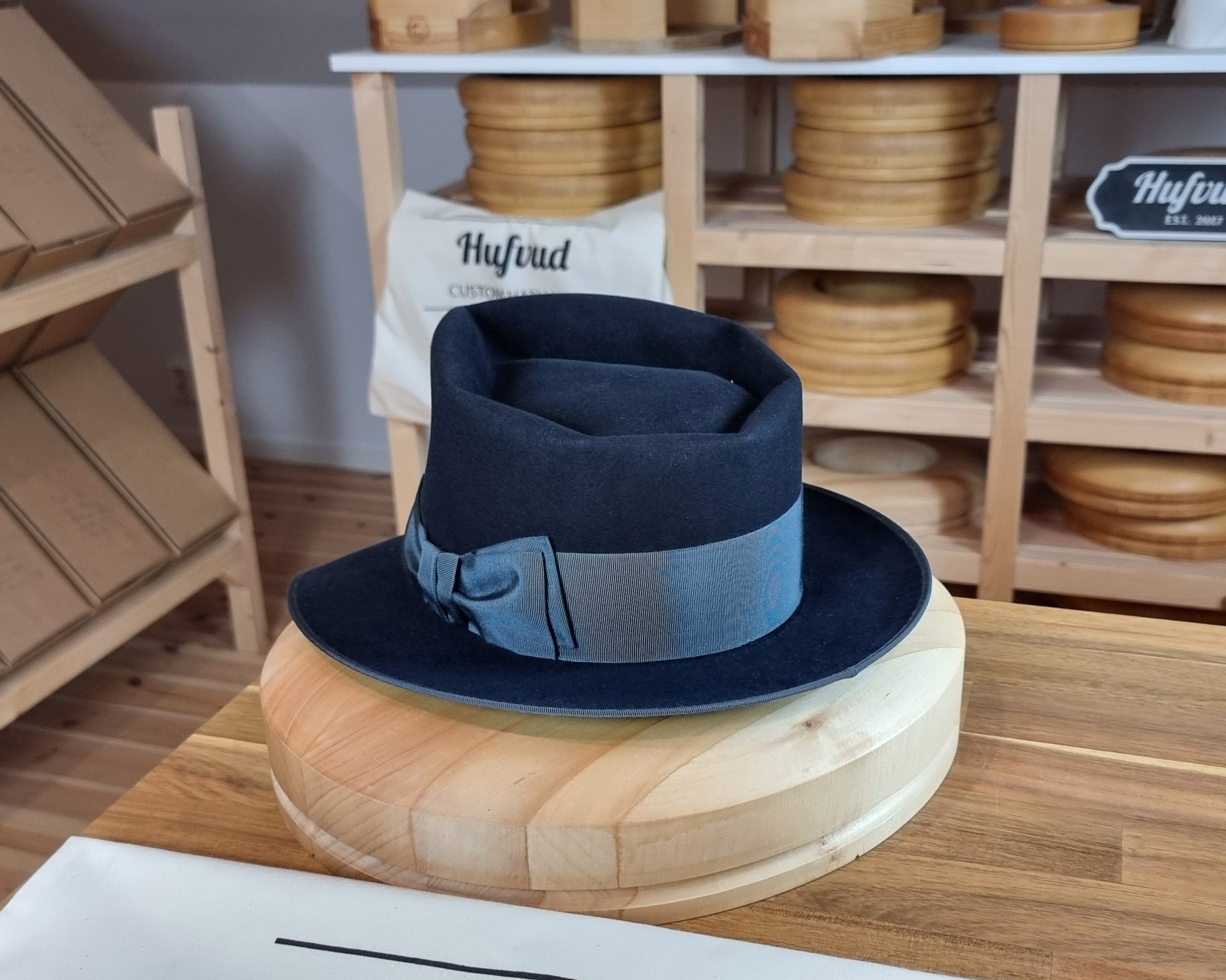BOGART FEDORA | BEAVER HUNDRED | DARK NAVY BLUE COLOR | SIZE 59, US 7 3/8