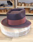 BOGART FEDORA | DARK BROWN RUST | 50X BEAVER BLEND | SIZE 57, US 7 1/8