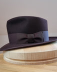 BOGART Maltese Falcon Crease FEDORA | OXBLOOD COLOR | 100X BEAVER | SIZE 60, US 7 1/2