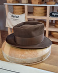 BOGART Maltese Falcon Crease FEDORA | SABLE BROWN COLOR | 30X BEAVER BLEND | SIZE 56, US 7 - Hufvud