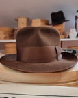 BOGART Maltese Falcon Crease FEDORA | SABLE BROWN COLOR | 30X BEAVER BLEND | SIZE 56, US 7 - Hufvud