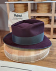 BOGART Maltese Falcon FEDORA | RABBIT & HARE DELUXE BLEND | PLUM COLOR | SIZE 59, US 7 3/8 - Hufvud