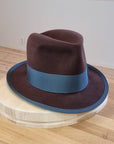 CAGNEY FEDORA | DARK BROWN RUST| 50X BEAVER BLEND | SIZE 59, US 7 3/8