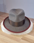 CAGNEY FEDORA | WHISKEY COLOR | DELUXE RABBIT & HARE BLEND | SIZE 58, US 7 1/4