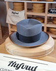 FOUR POINT CROWN FEDORA | BEAVER HUNDRED | LIMITED EDITION GRAY COLOR | SIZE 61, US 7 5/8 - Hufvud